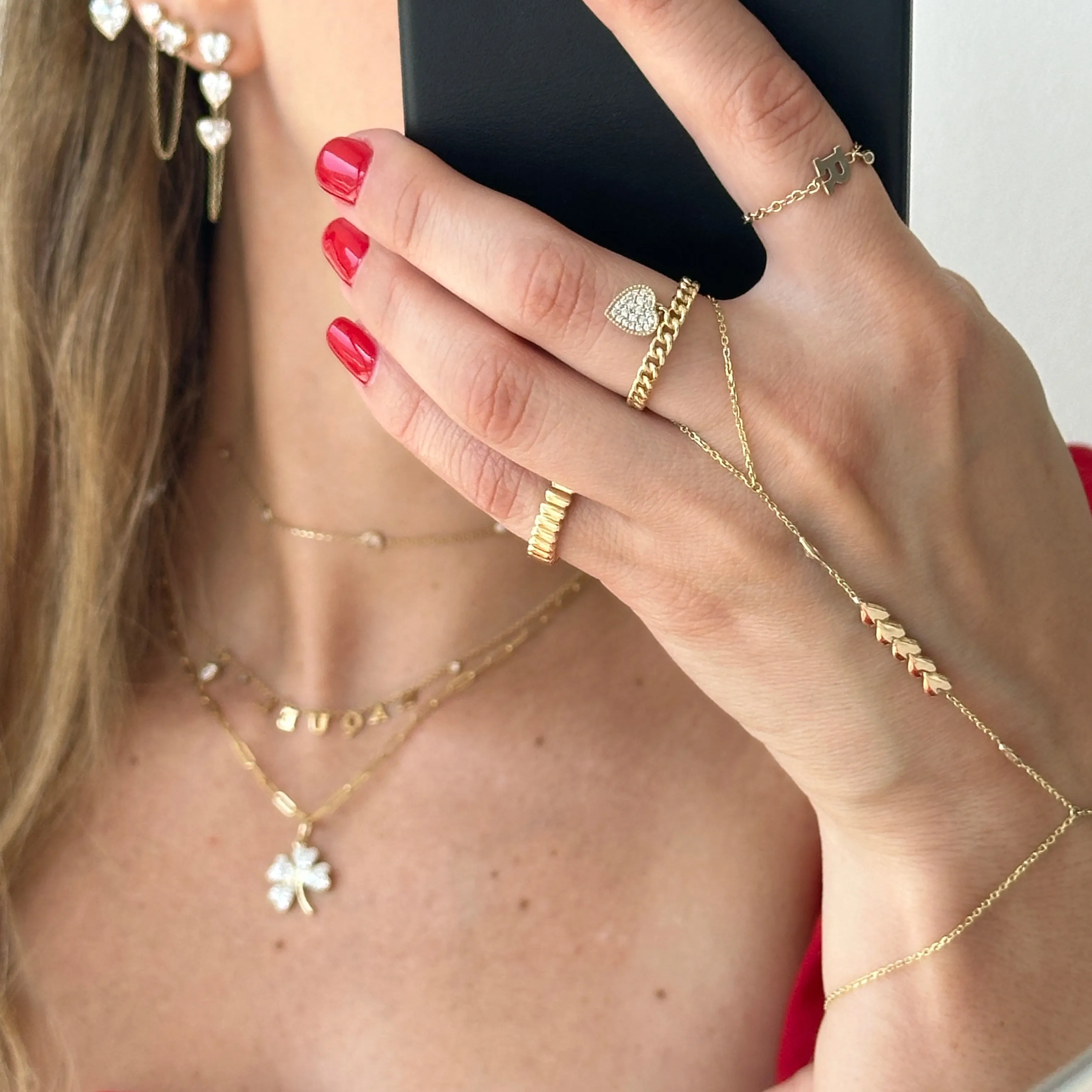 Initial Chain with Diamond Ring