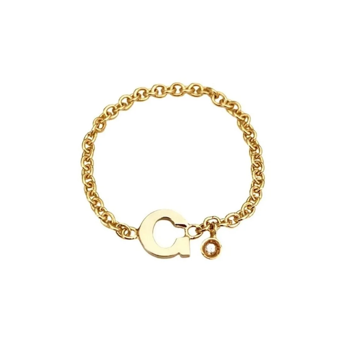 Initial Chain with Diamond Ring