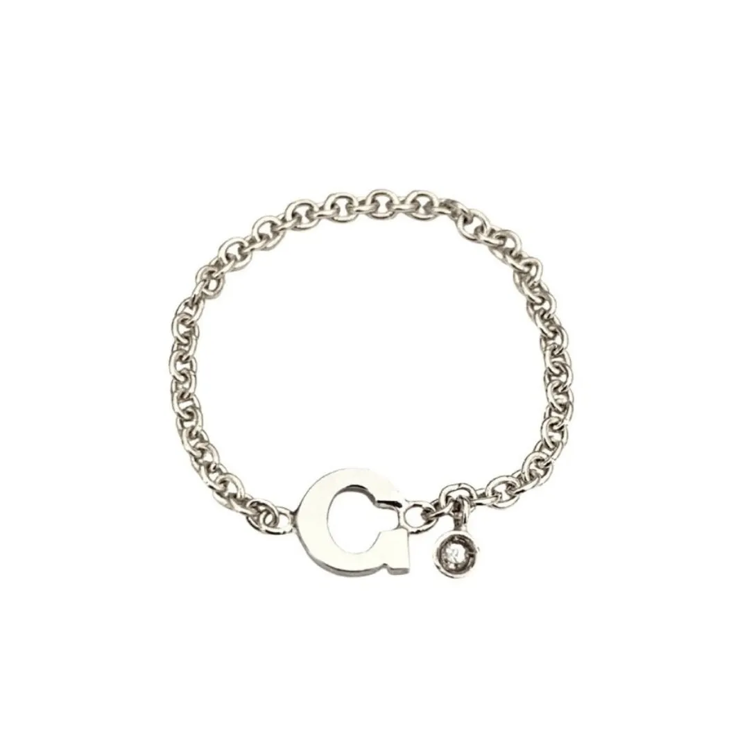 Initial Chain with Diamond Ring