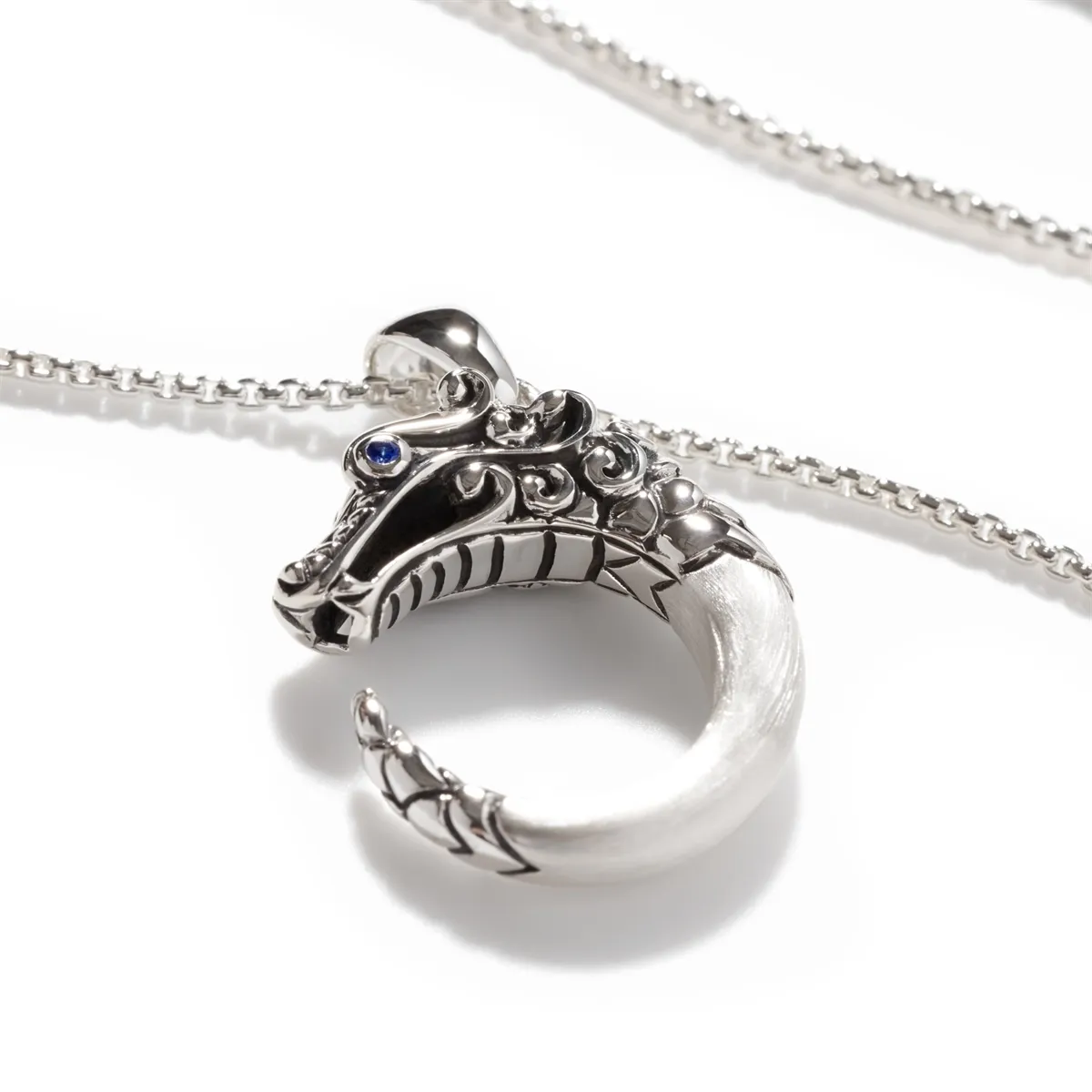 John Hardy Legends Naga Sterling Silver Brushed Pendant Necklace, 16-18 inch