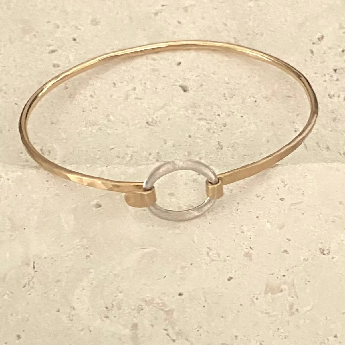 Kai Small Hooked Bangle Gold Filled - Mixed Metal
