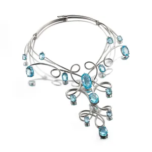 Kaleidoscope Blue Topaz and Sterling Silver Necklace