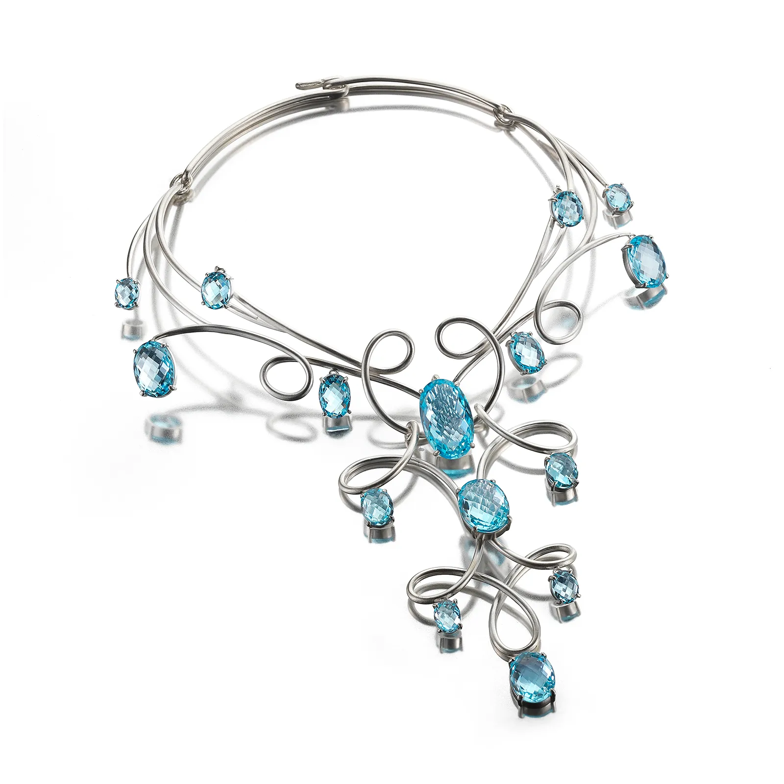 Kaleidoscope Blue Topaz and Sterling Silver Necklace