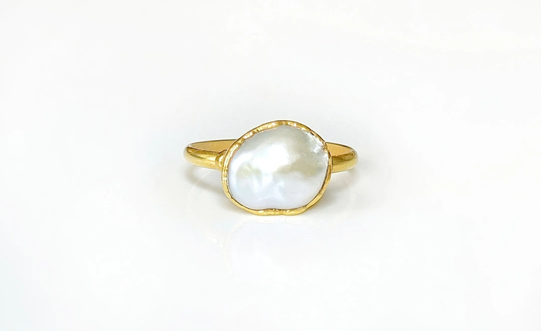 Keshi pearl ring - medium