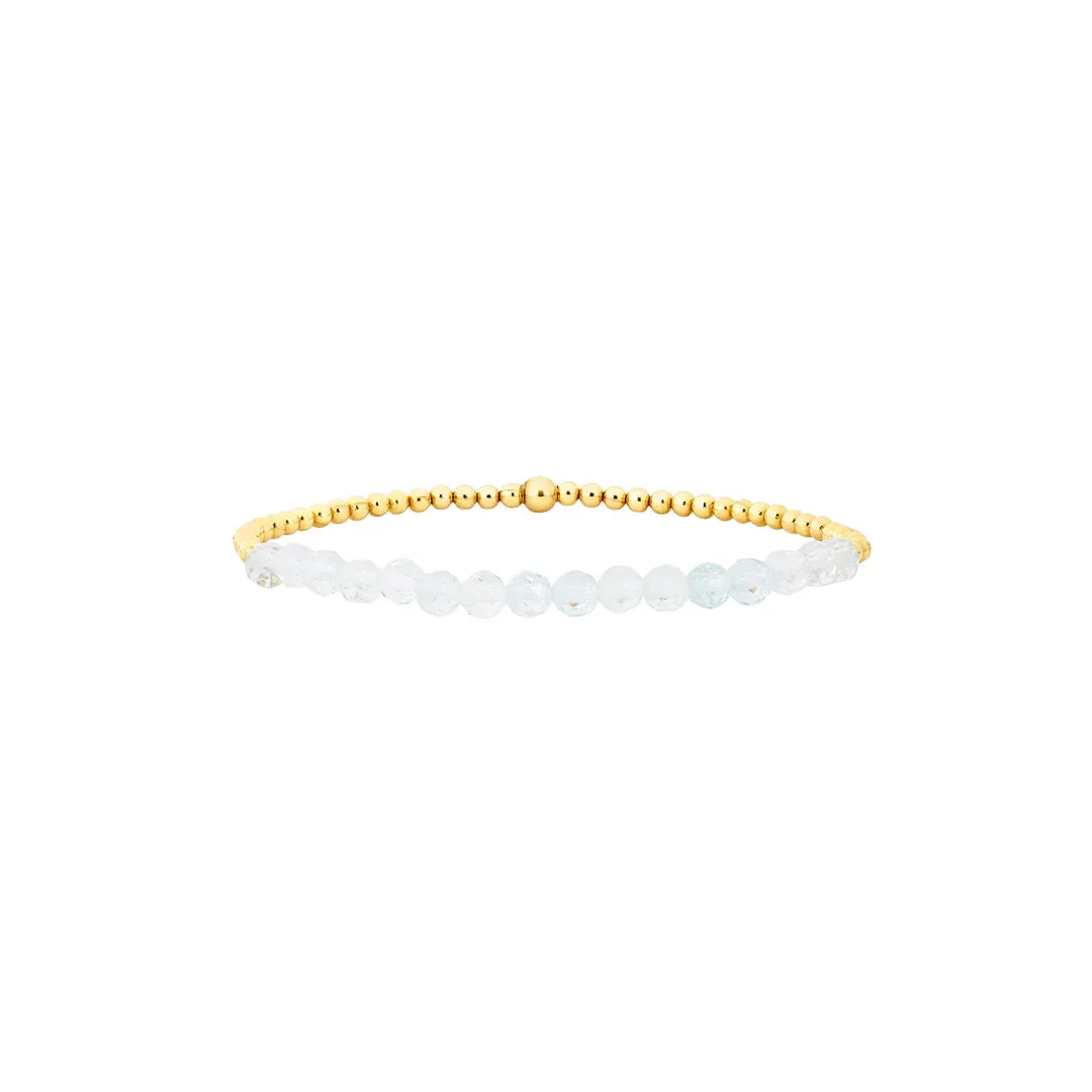 Kids 2MM Yellow Gold Filled Bracelet- Gemstone
