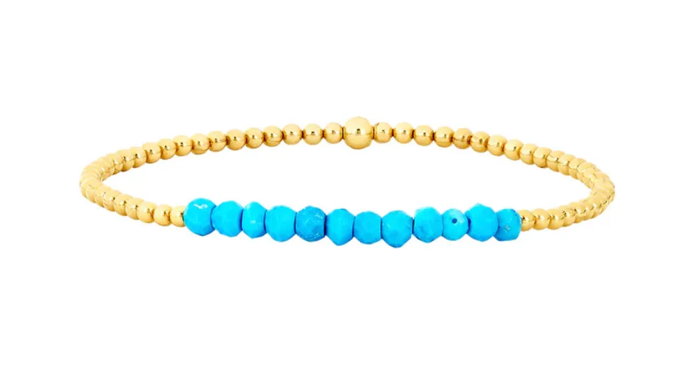 Kids 2MM Yellow Gold Filled Bracelet- Gemstone