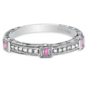 Kirk Kara "Carmella" Pink Sapphire & Diamond Wedding Band