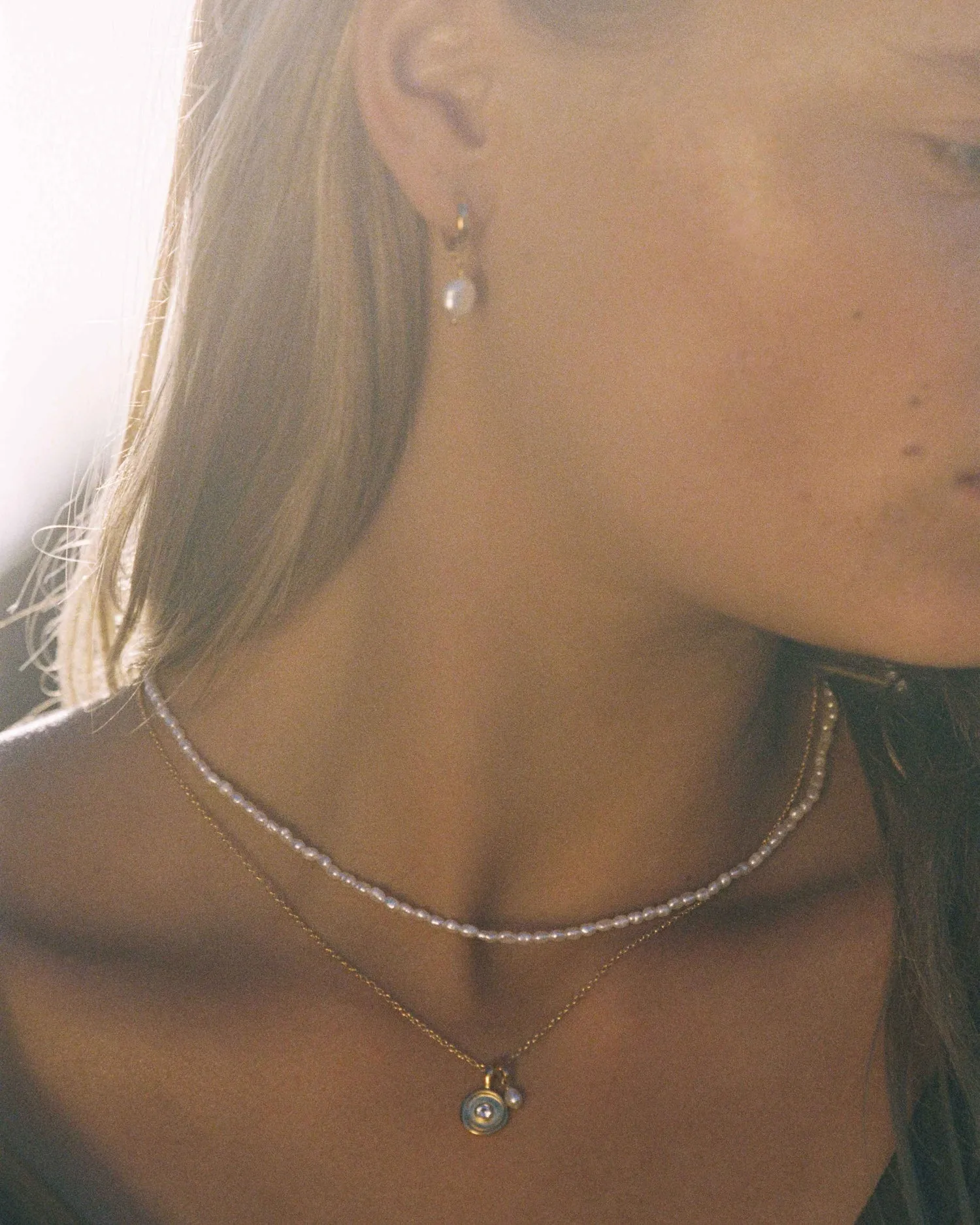 Kirstin Ash Solstice Pearl Necklace, Silver
