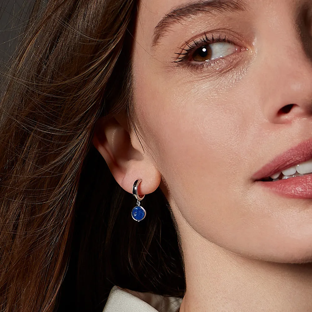 Kit Heath Revival Eclipse Equinox Lapis Semi Hoop Drop Earrings