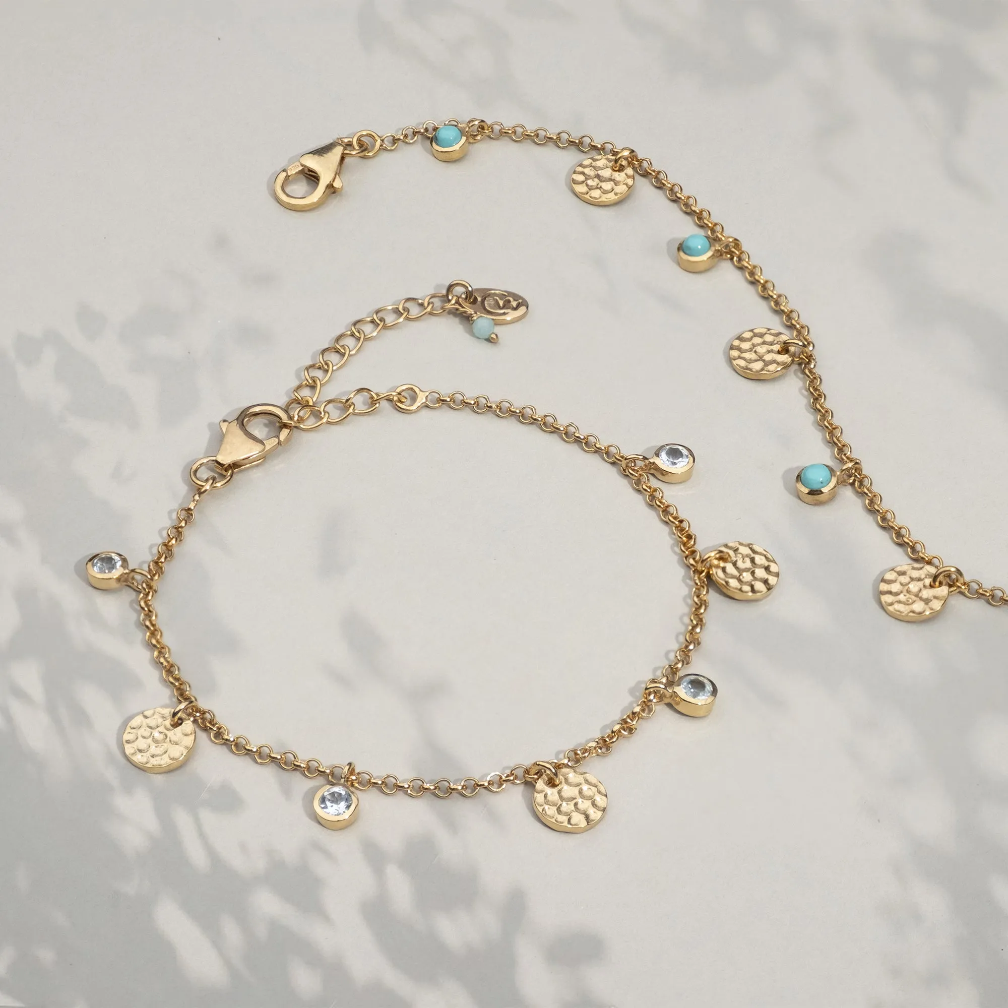 Lakshmi Bracelet – Gold Blue Topaz