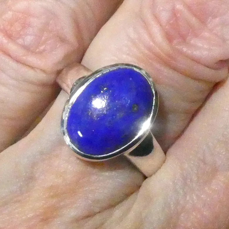 Lapis Lazuli Ring, Oval Cabochon, 925 Sterling Silver