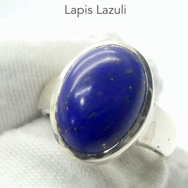 Lapis Lazuli Ring, Oval Cabochon, 925 Sterling Silver