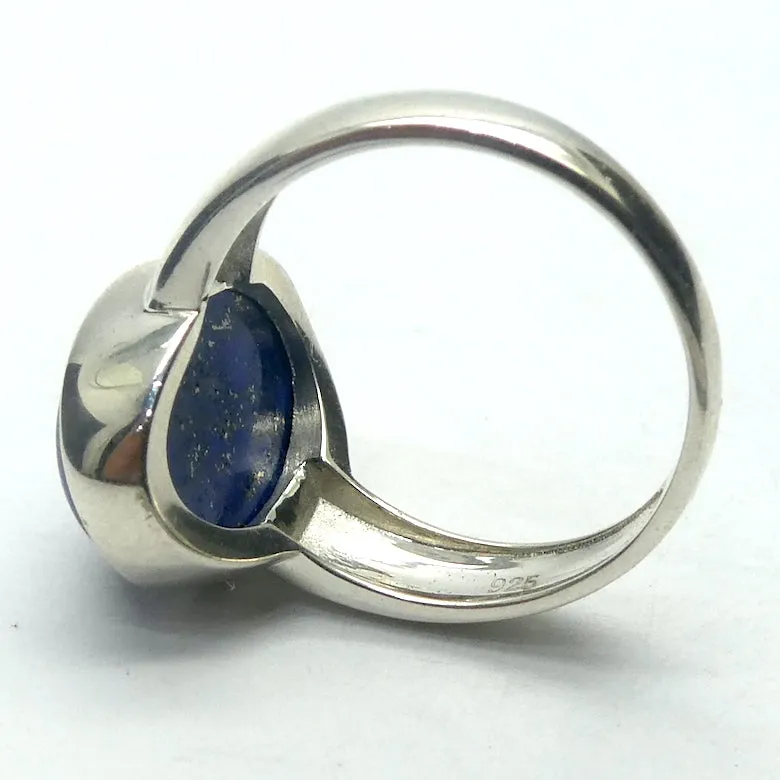 Lapis Lazuli Ring, Oval Cabochon, 925 Sterling Silver