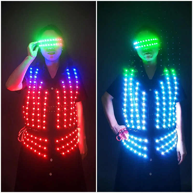 LED  Light Up Vest Costumes Luminous Dance For Men Women Light Up Vest