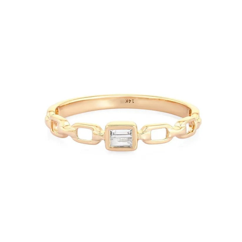 Luminous Dome Baguette Diamond Ring