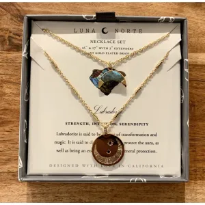 Luna Norte Labradorite Crescent Moon Necklace Set
