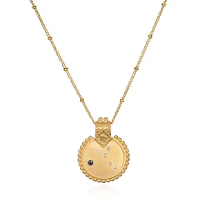 Mandala Zodiac Virgo Sapphire Necklace