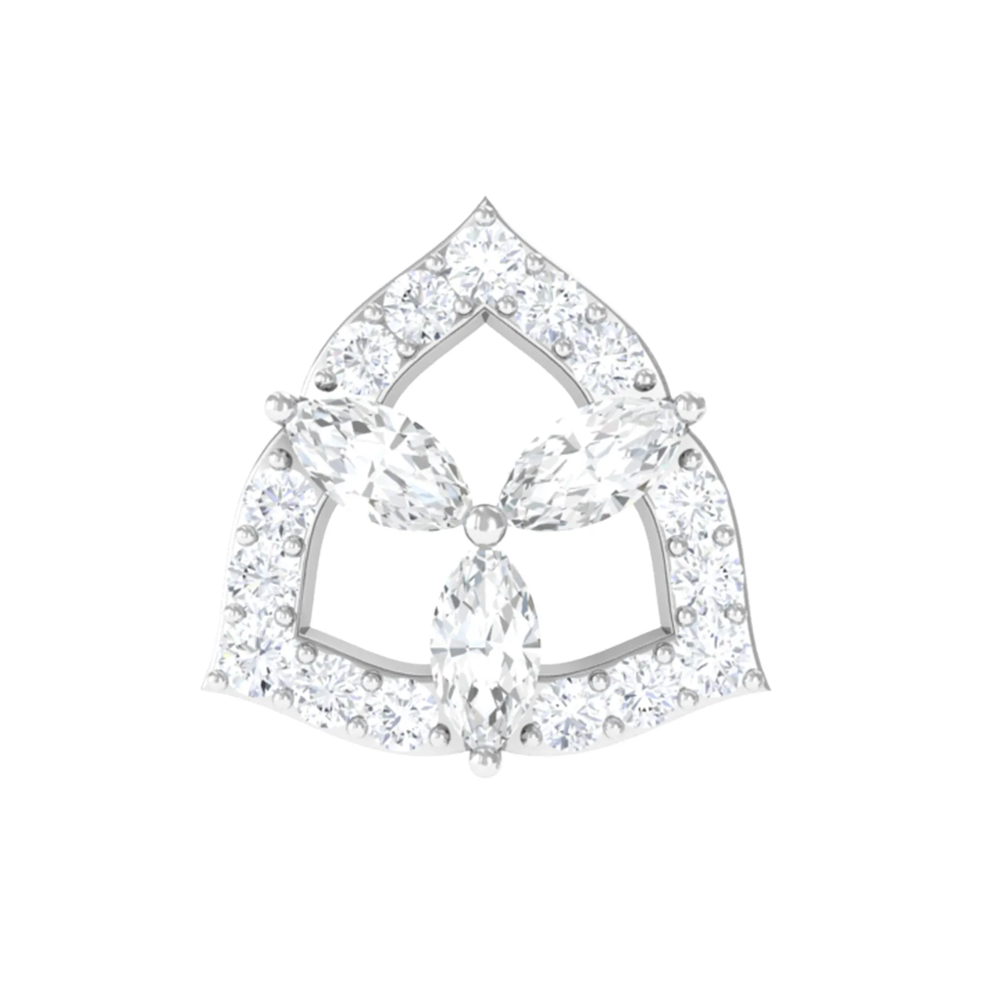 Marquise Moissanite Art Deco Earring for Upper Lobe Piercing
