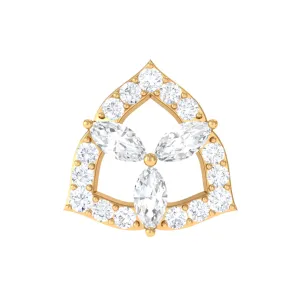 Marquise Moissanite Art Deco Earring for Upper Lobe Piercing