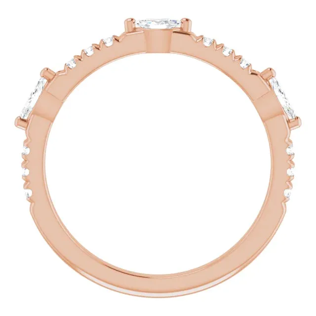 Marquise Small Round Anniversary Band