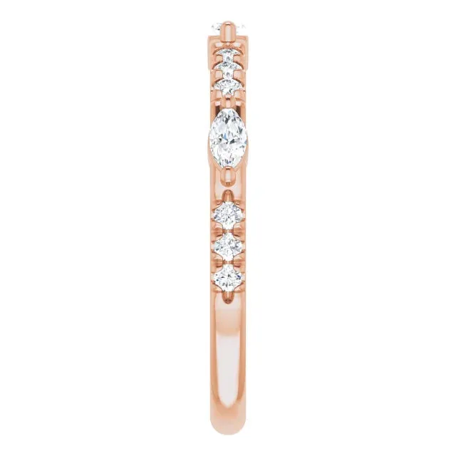 Marquise Small Round Anniversary Band