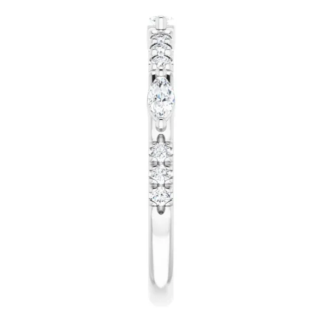 Marquise Small Round Anniversary Band
