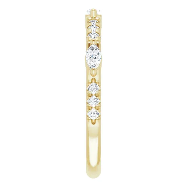 Marquise Small Round Anniversary Band