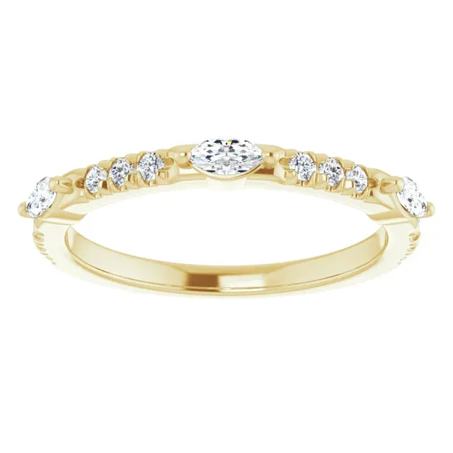 Marquise Small Round Anniversary Band