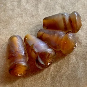 Matte Amber Venetian Glass Teardrop
