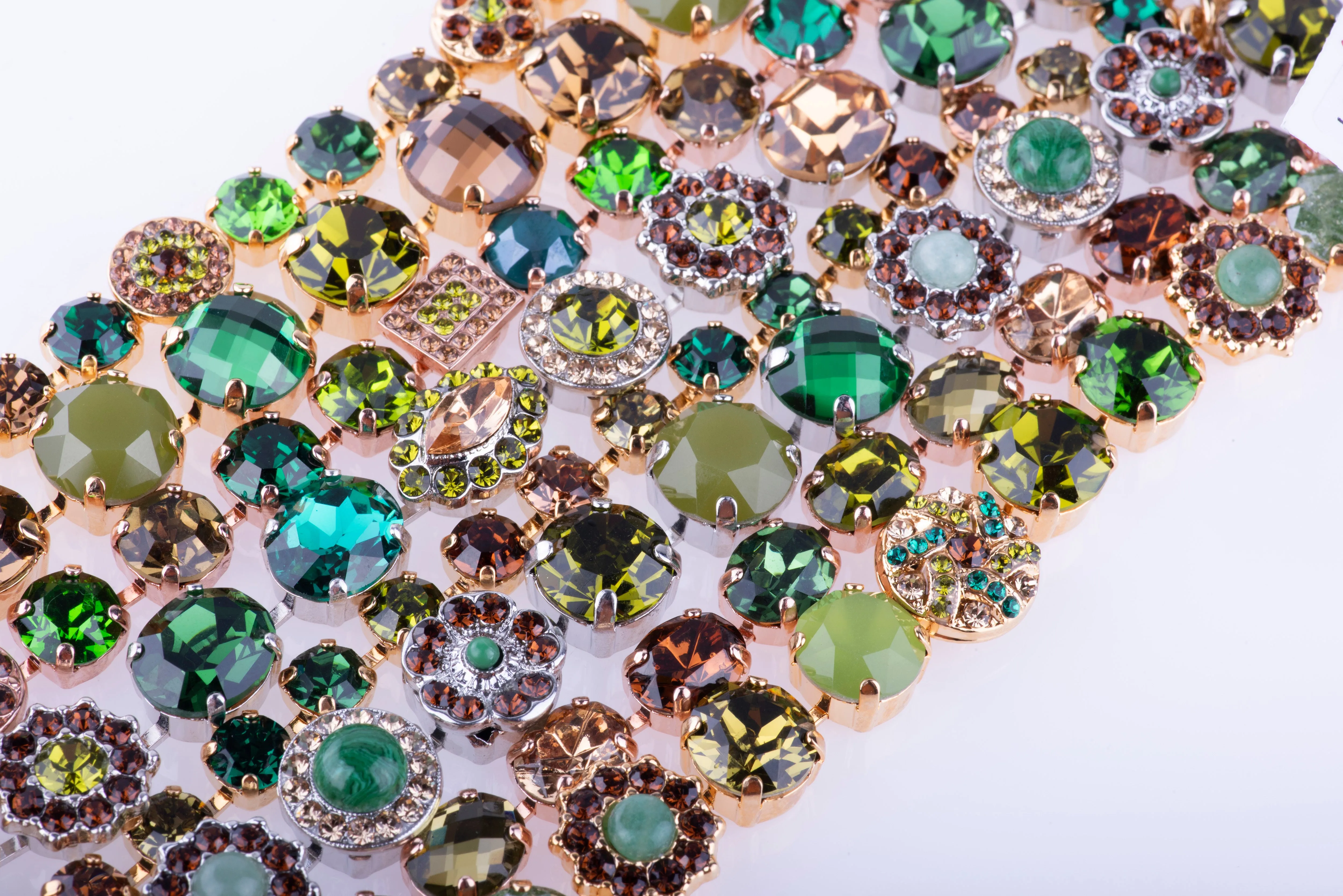 Medium Cluster and Pavé Bracelet in "Evergreen" *Custom*