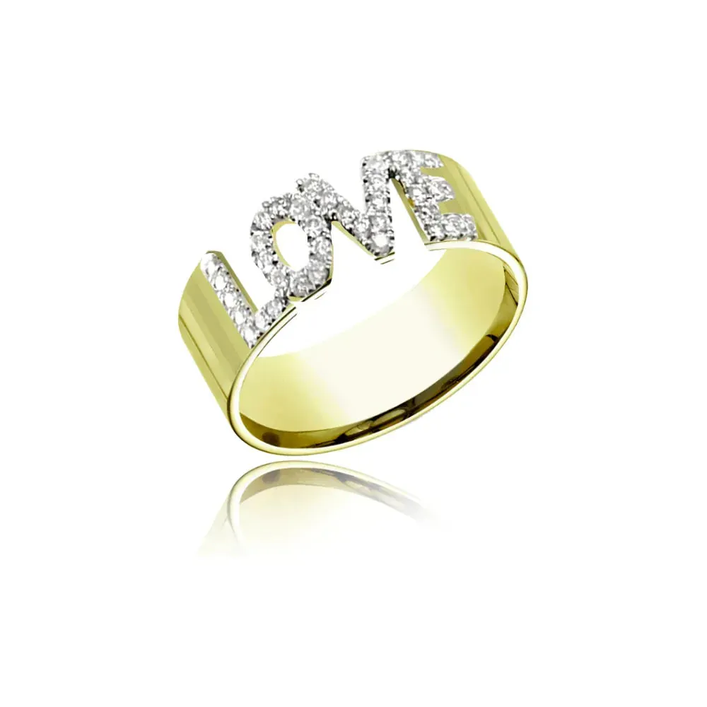 Meira T  Pave Diamond "LOVE" Ring