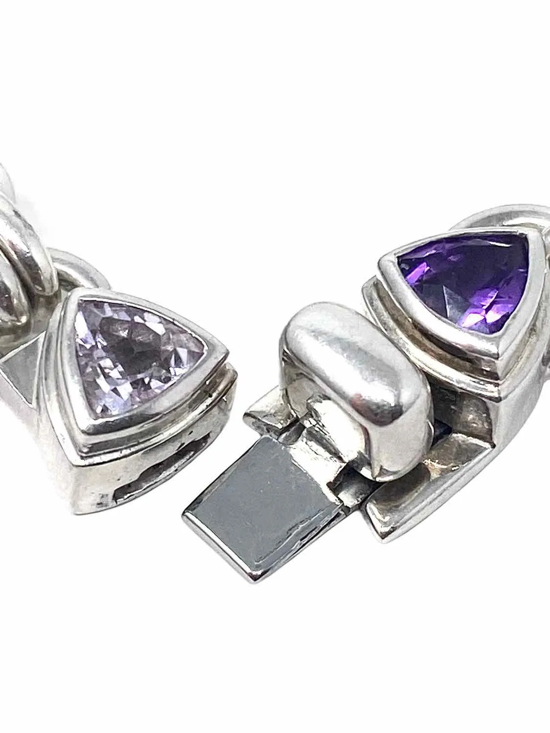 Michael Dawkins .925 Triangle Amethyst Bracelet