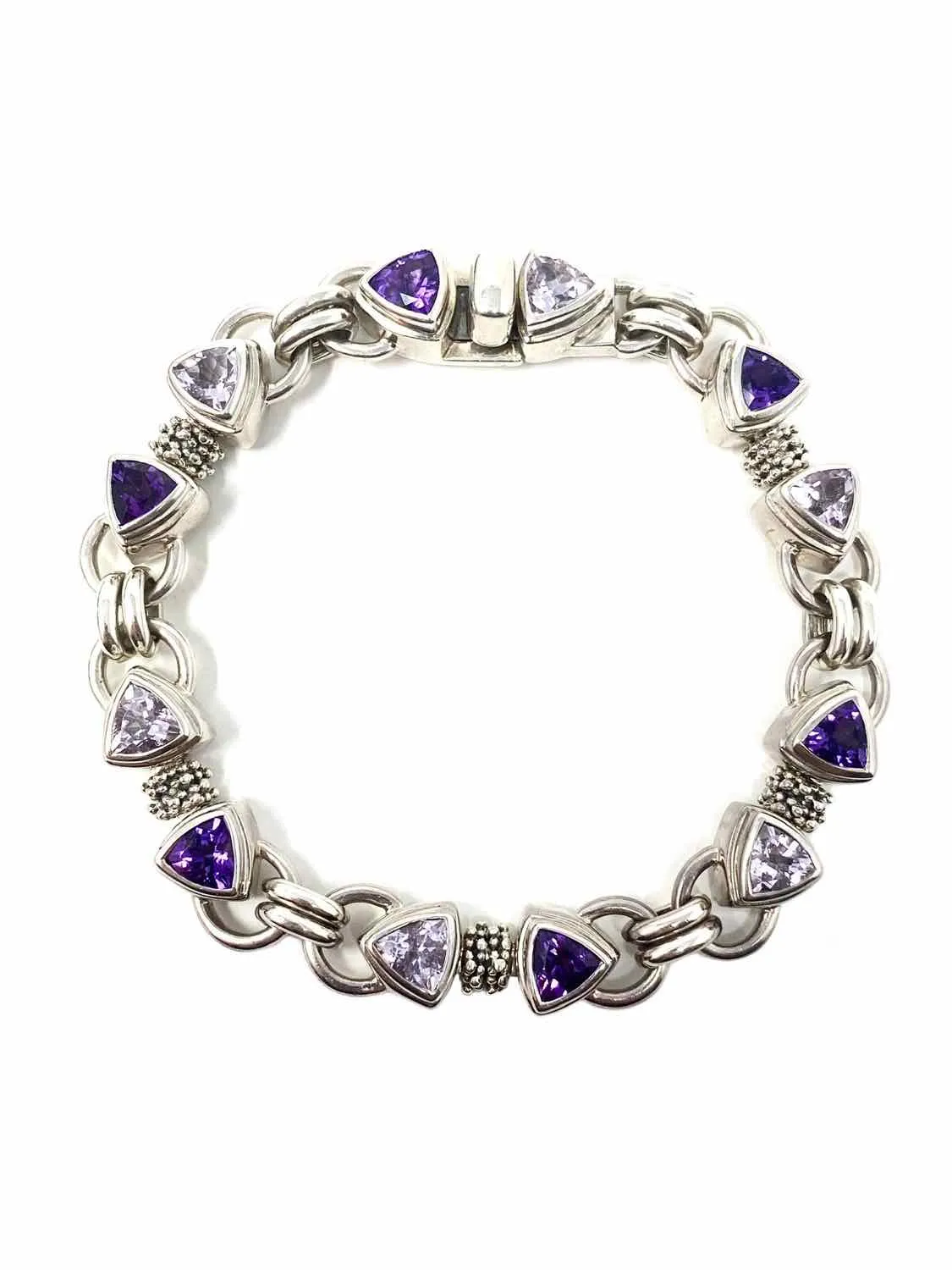 Michael Dawkins .925 Triangle Amethyst Bracelet
