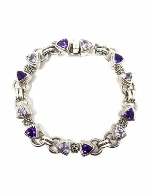 Michael Dawkins .925 Triangle Amethyst Bracelet