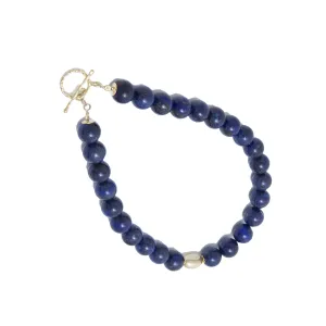 MILENA Necklace gold plated with lapis lazuli beaded