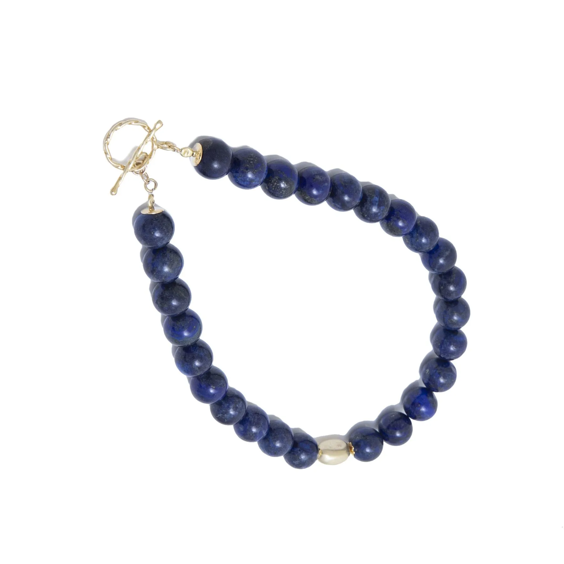 MILENA Necklace gold plated with lapis lazuli beaded