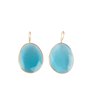 Molly Earrings Cat Eyes Pebble Large Model Gold Plated