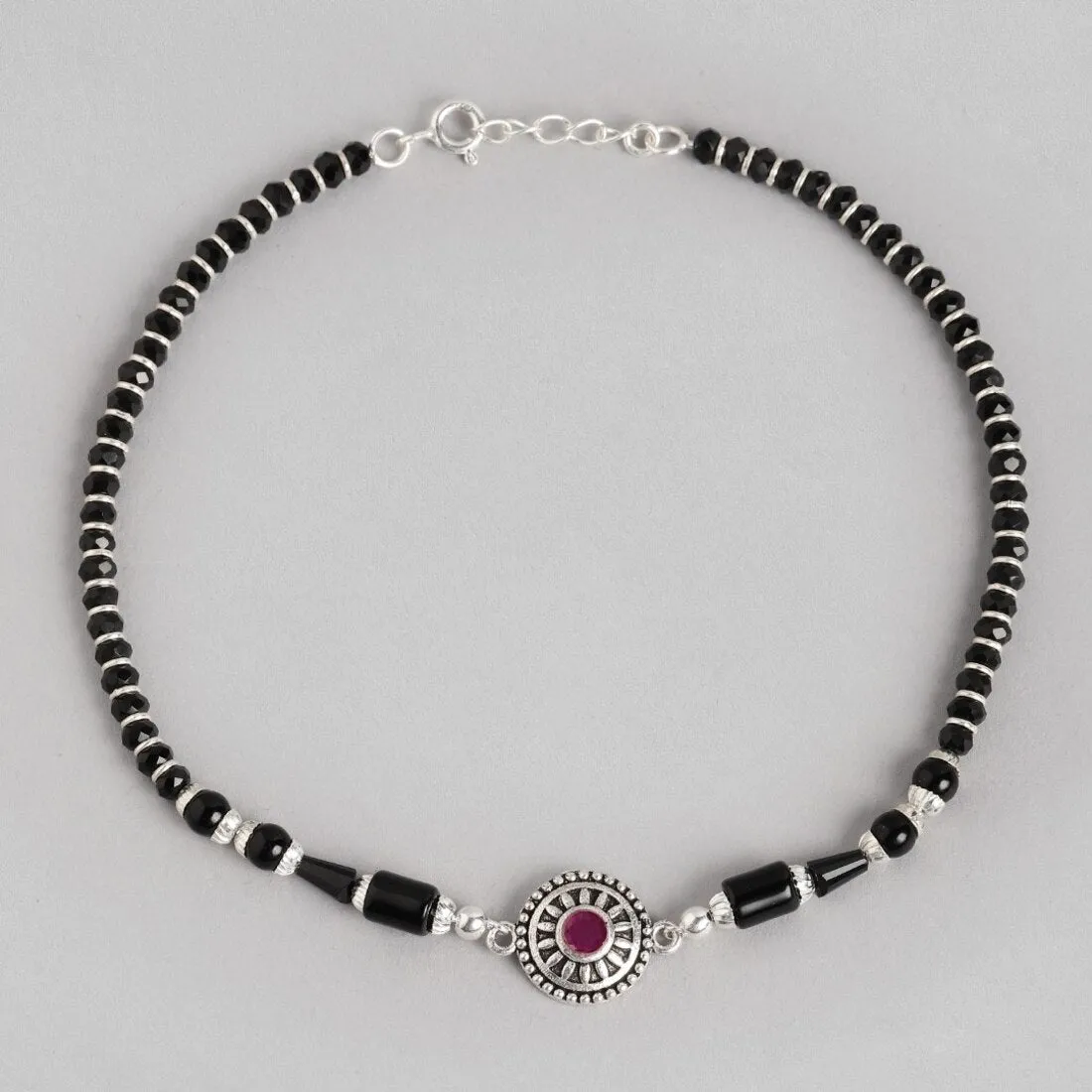 Mystic Allure 925 Sterling Silver Rhodium-Plated Anklet
