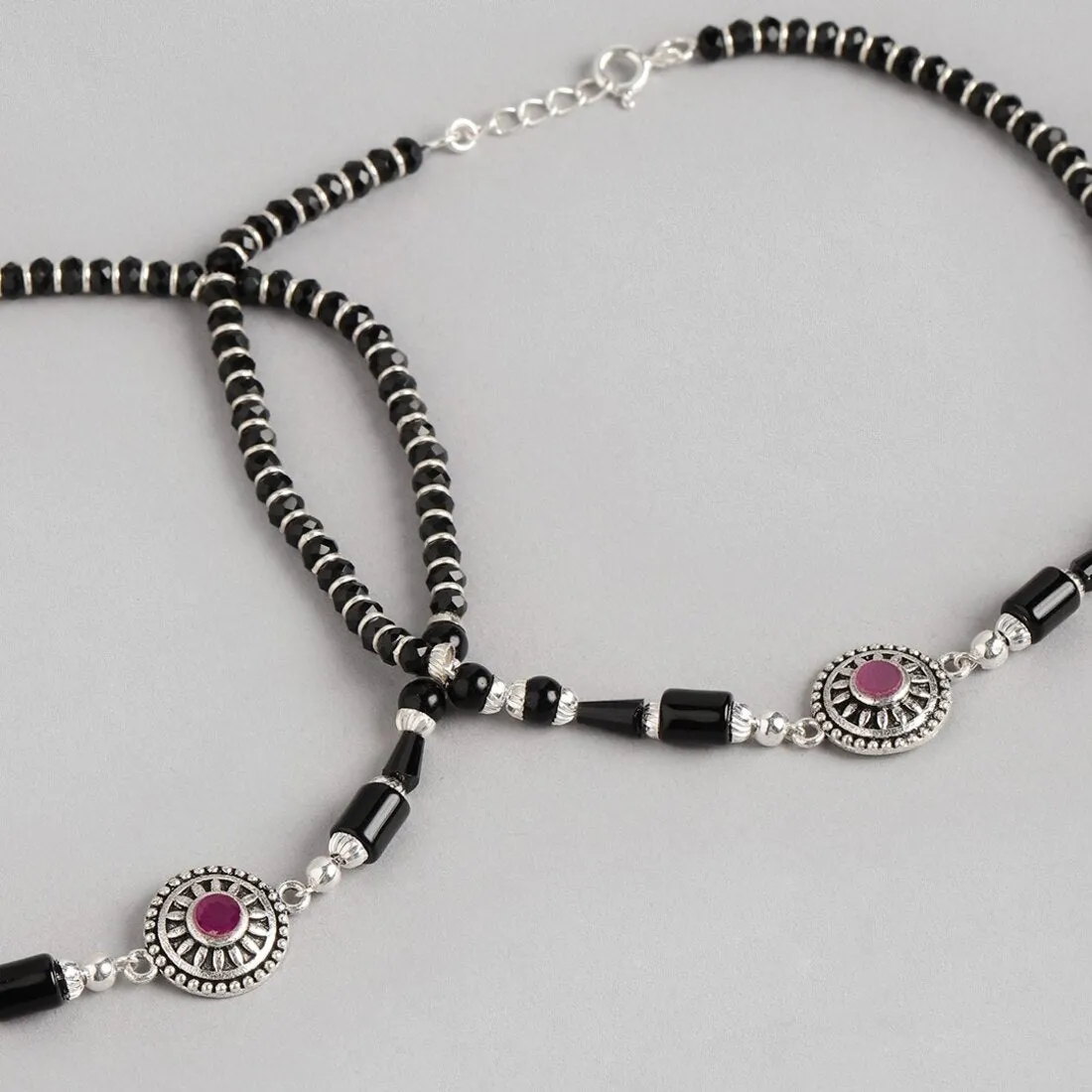 Mystic Allure 925 Sterling Silver Rhodium-Plated Anklet