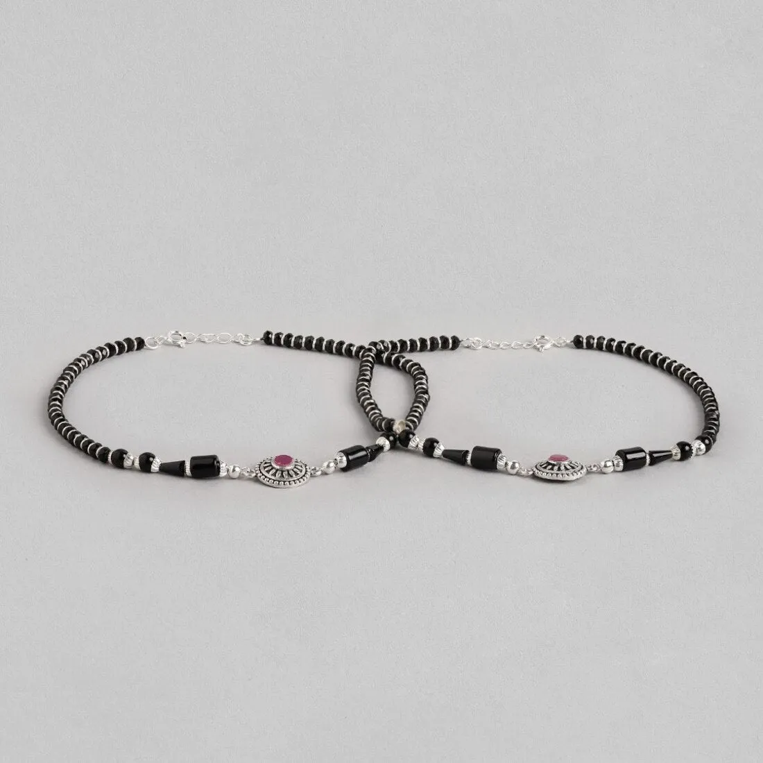 Mystic Allure 925 Sterling Silver Rhodium-Plated Anklet