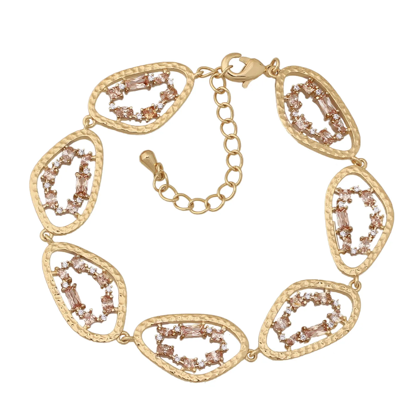 Natural Stone Shape Bracelet- Champagne
