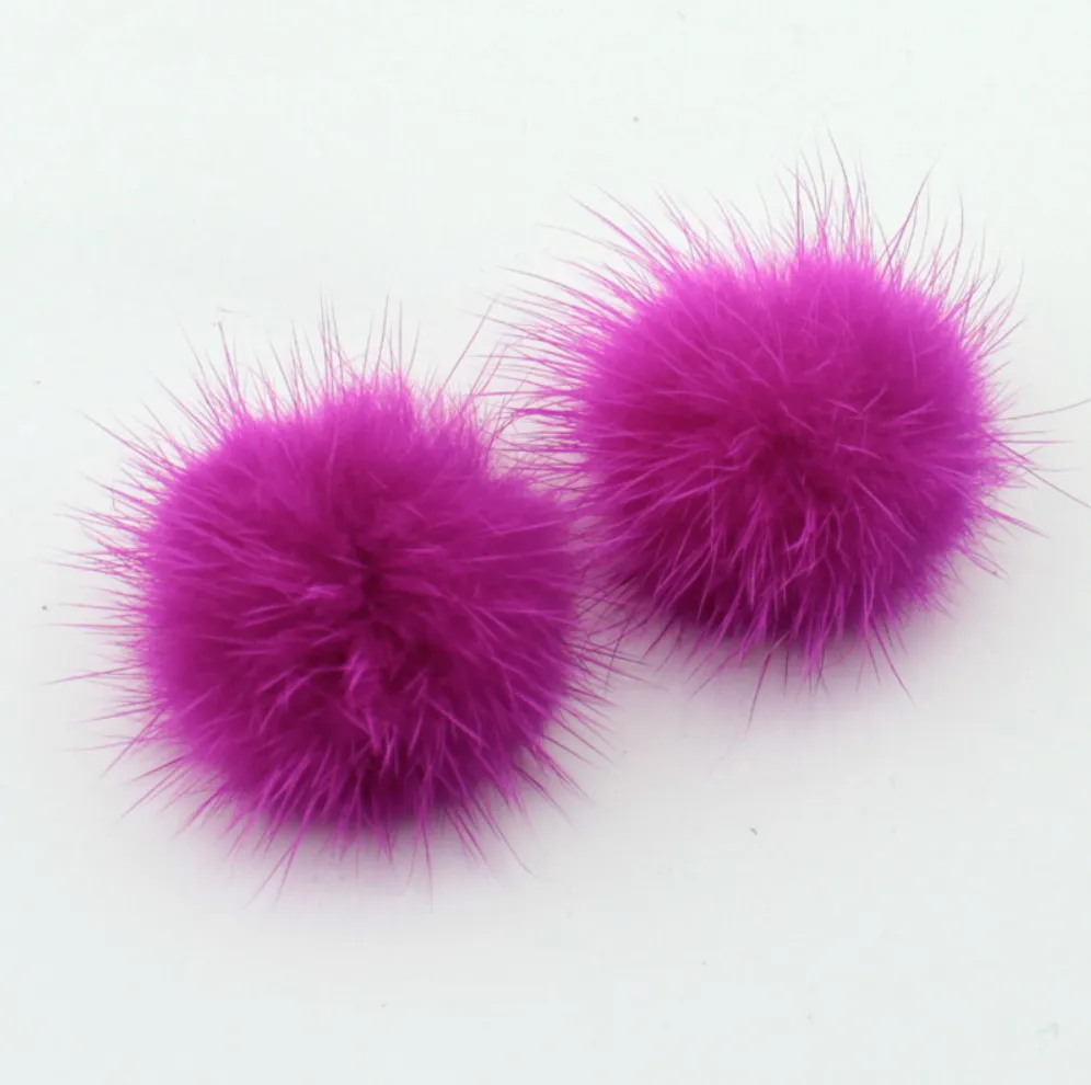 Pam's Mink Pom Pom Earrings