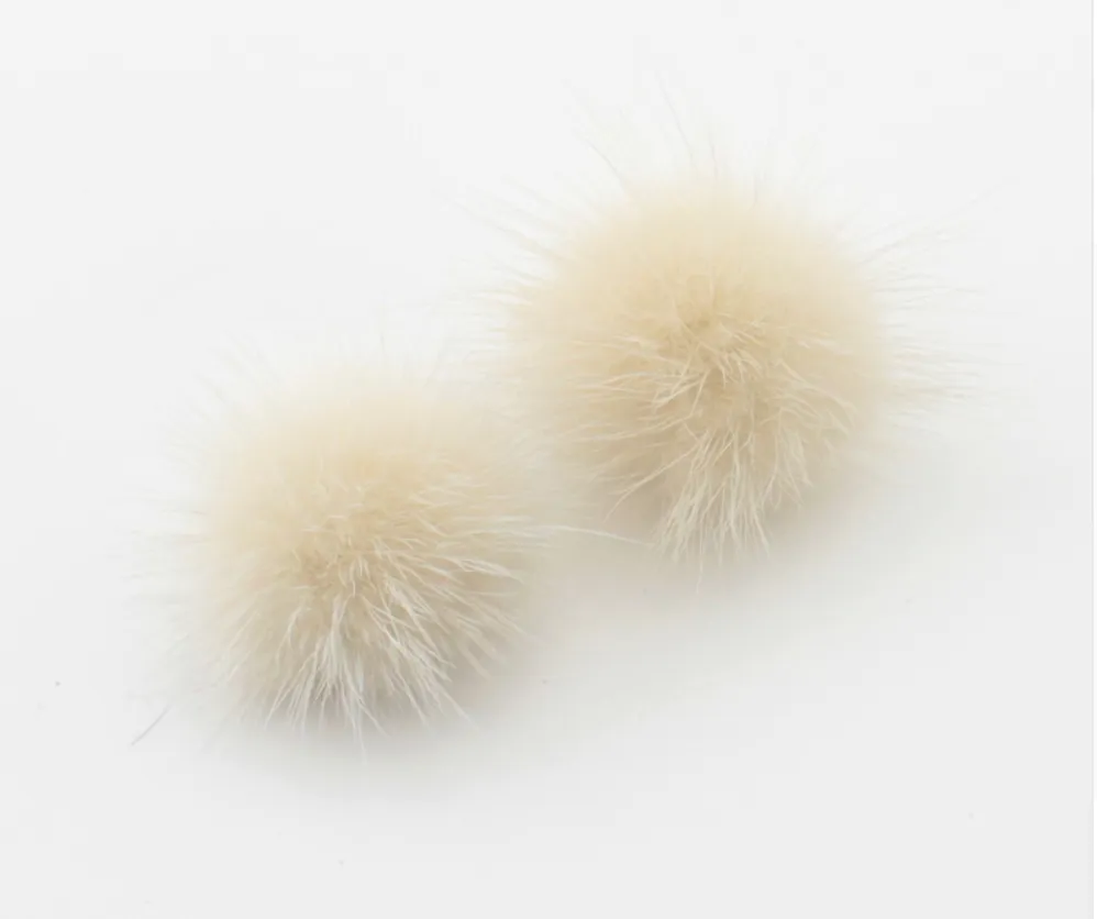 Pam's Mink Pom Pom Earrings