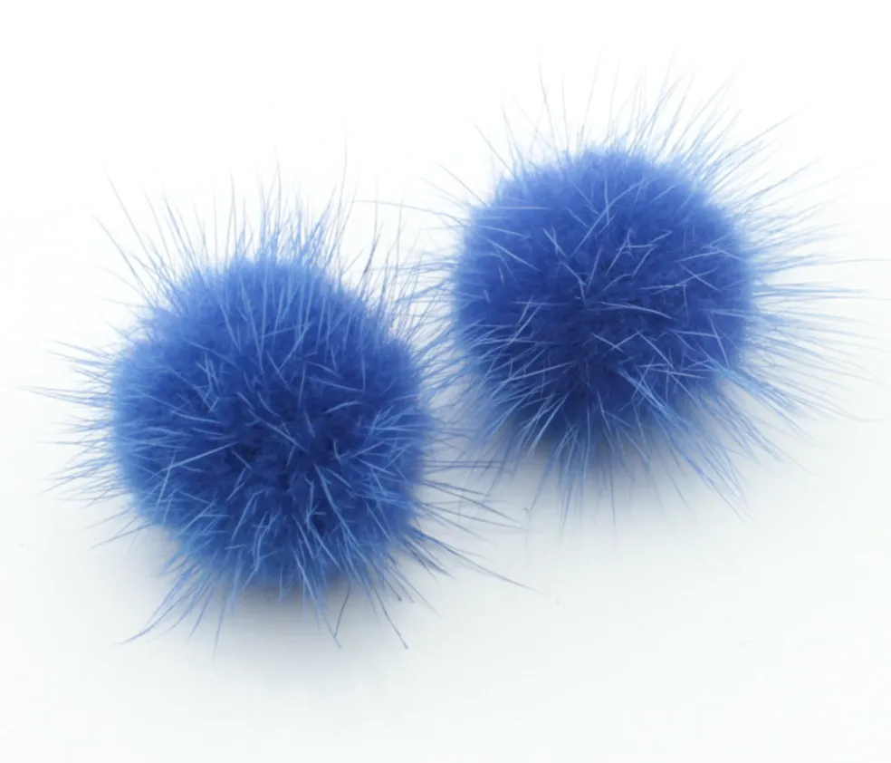 Pam's Mink Pom Pom Earrings
