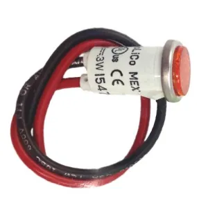 Panel Mount LED, 12 VDC Amber,.500" Mounting Hole