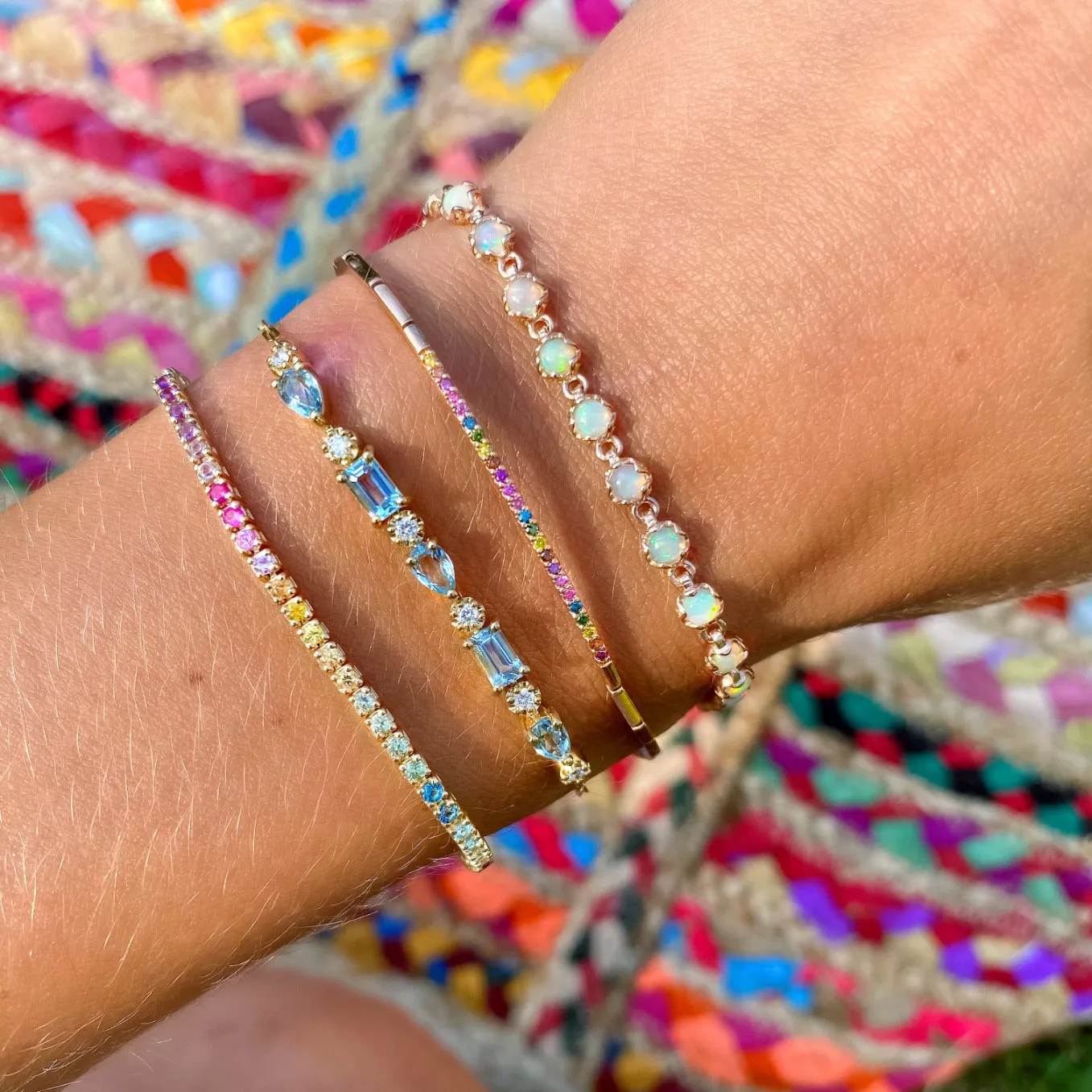 Pear & Emerald 18K Gemstone Perfect Fit Bracelet