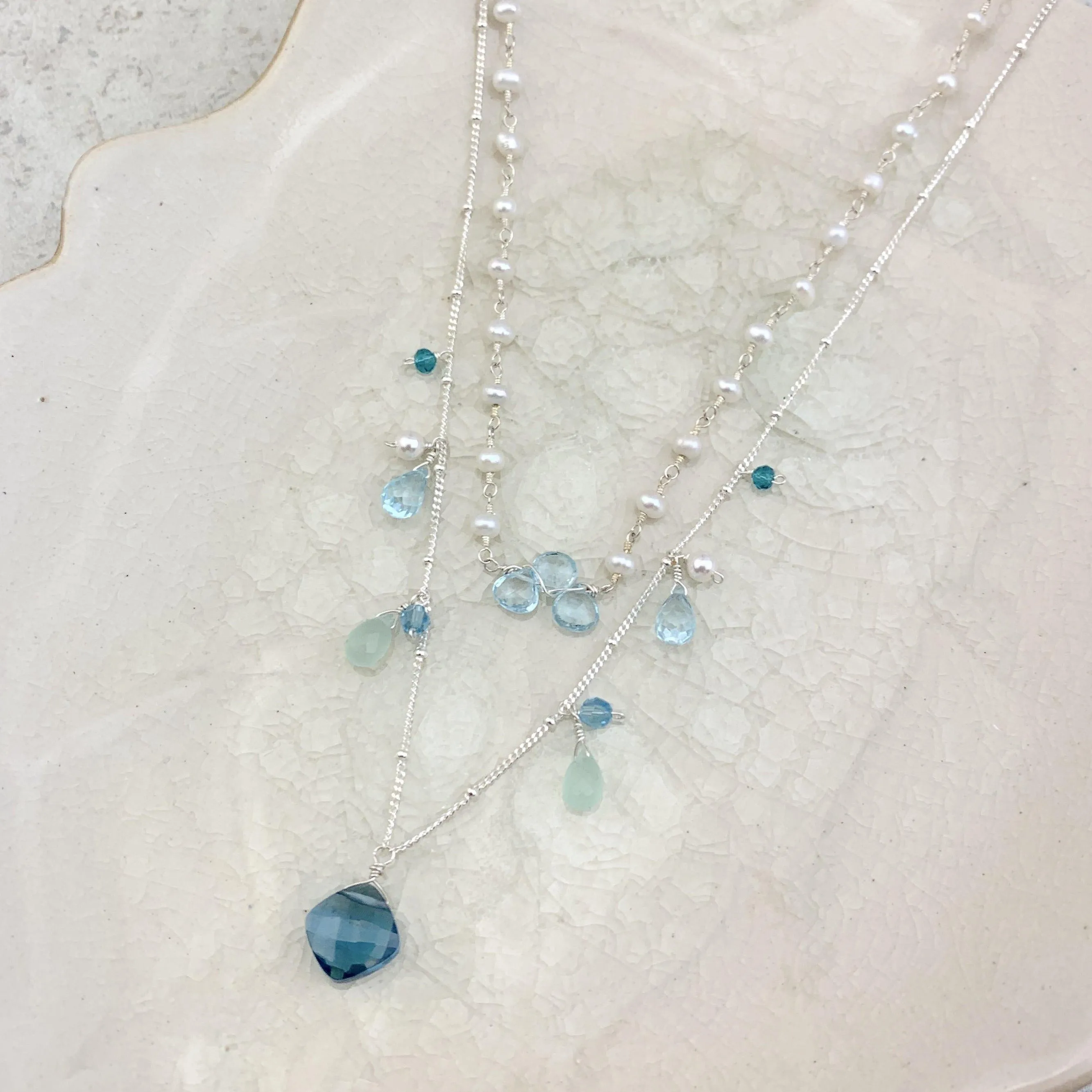Perfectly Styled Blue Topaz Elegant Jewelry Set