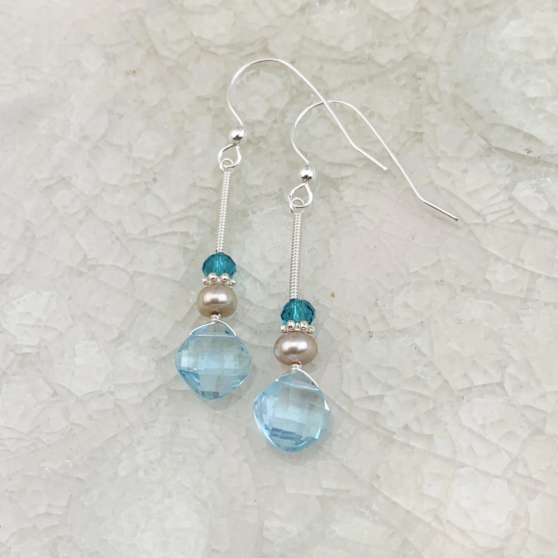 Perfectly Styled Blue Topaz Elegant Jewelry Set