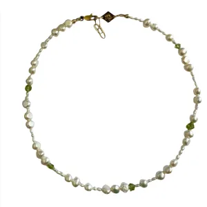 Peridot Pearl Necklace