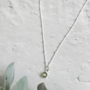 Peridot Sterling Silver Birthstone Necklace